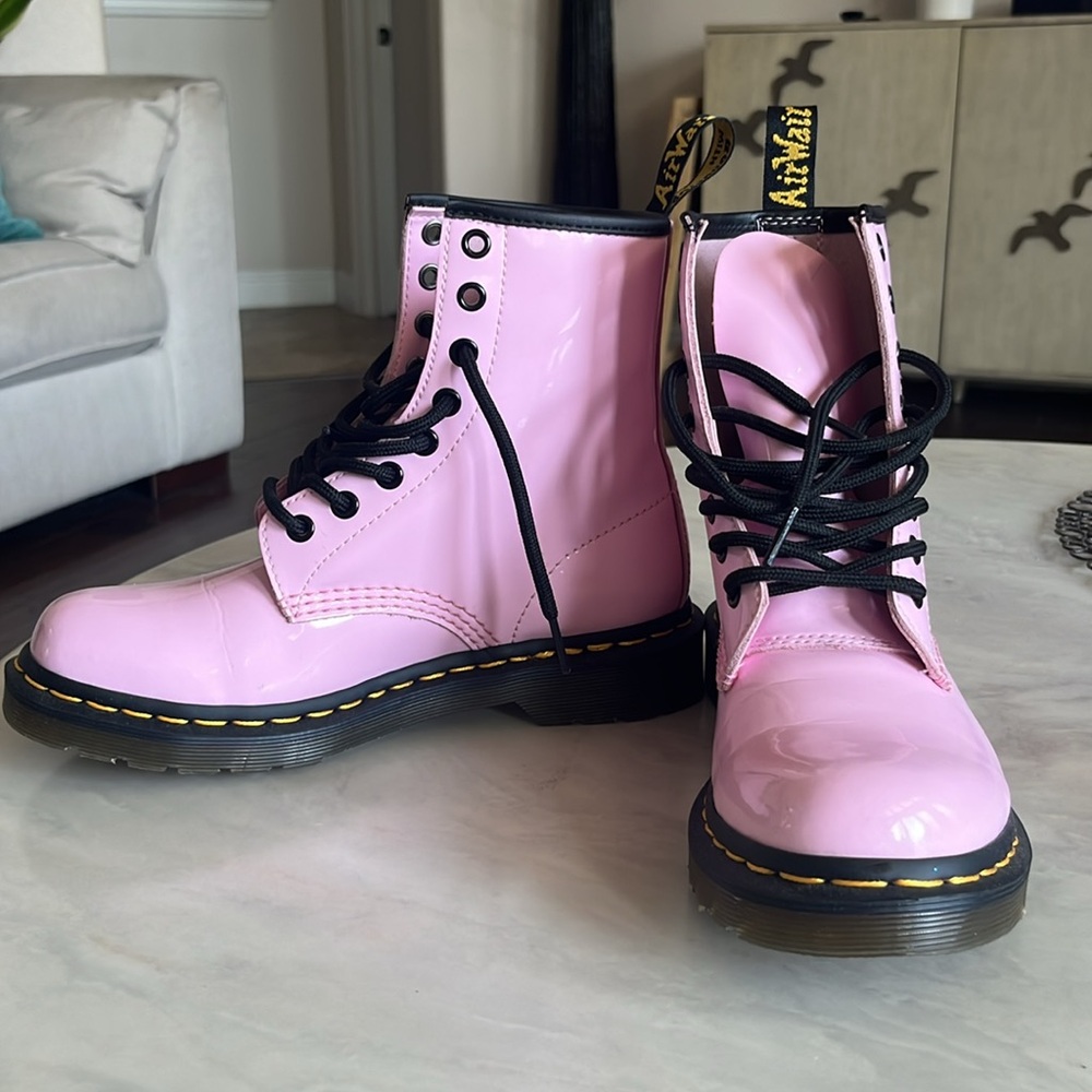 Dr. Marten 1460 Pink Pastel Chunky Boots Sz 6 - Picture 4 of 9